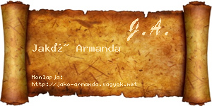 Jakó Armanda névjegykártya